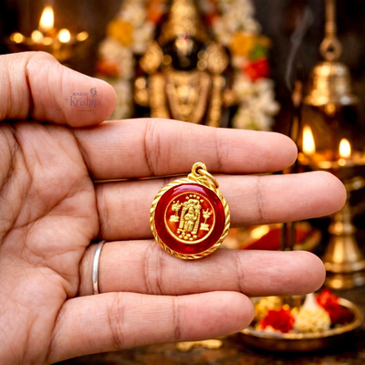 PANCHALOHA GURUVAYURAPPA LOCKET RED