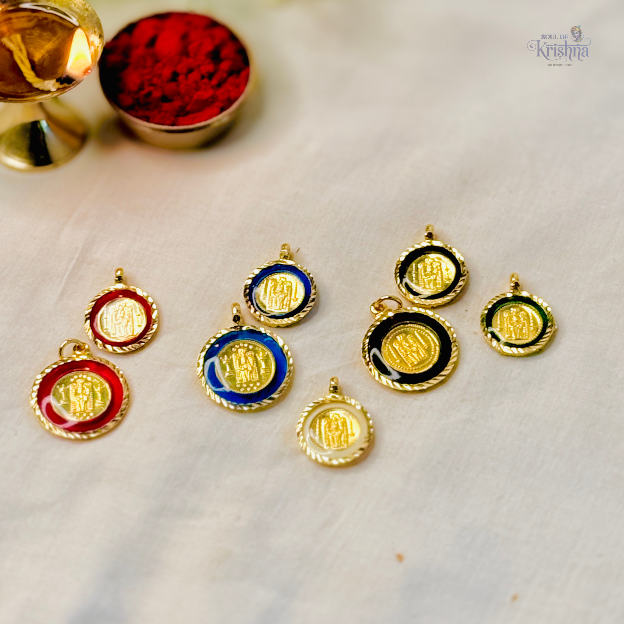 PANCHALOHA GURUVAYURAPPA LOCKET GREEN ( SMALL )